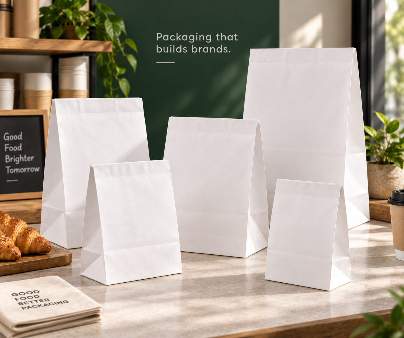 Plain White SOS Paper Bags, 10*6*12.5in