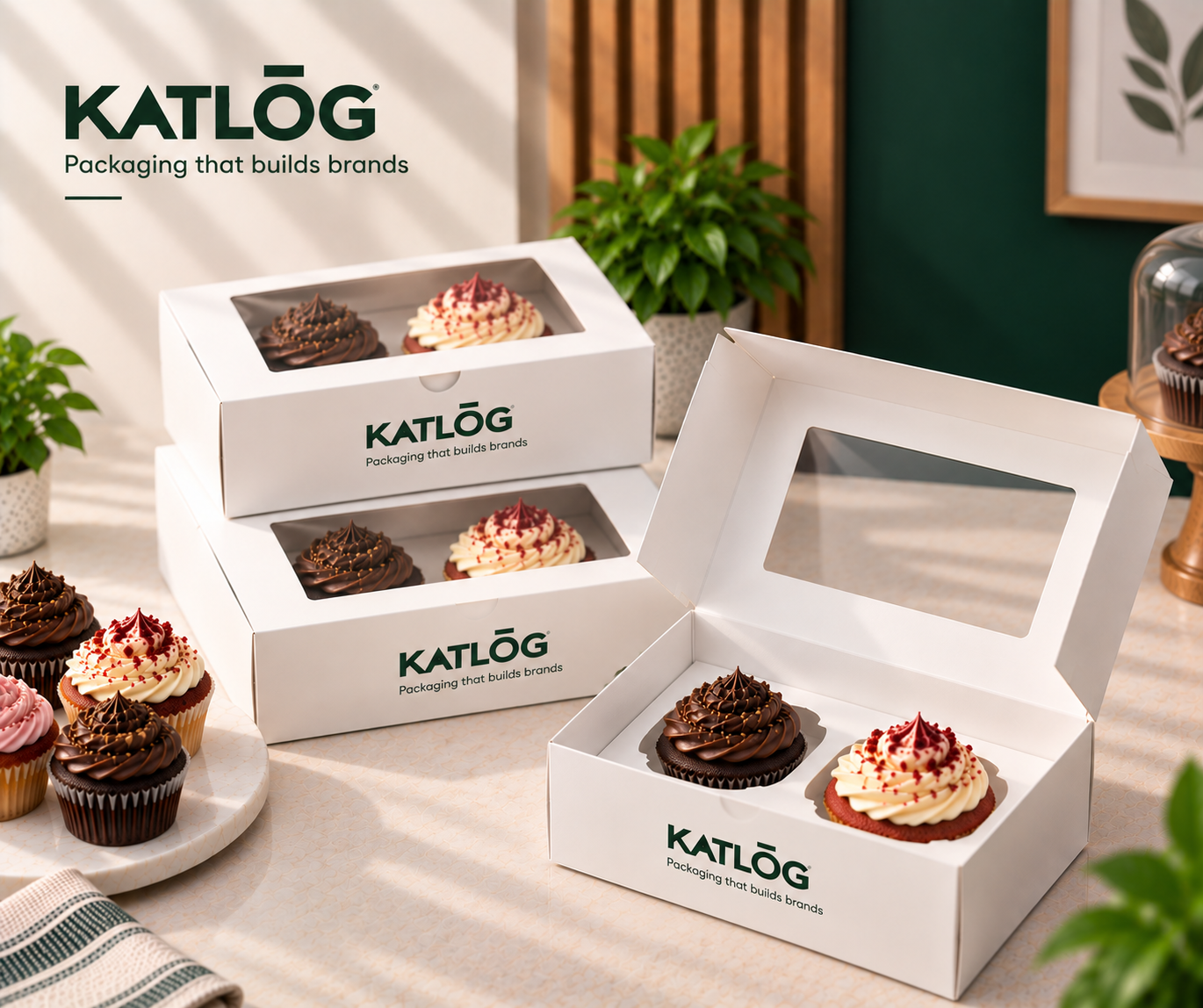 Custom Cupcake Box 2 holes